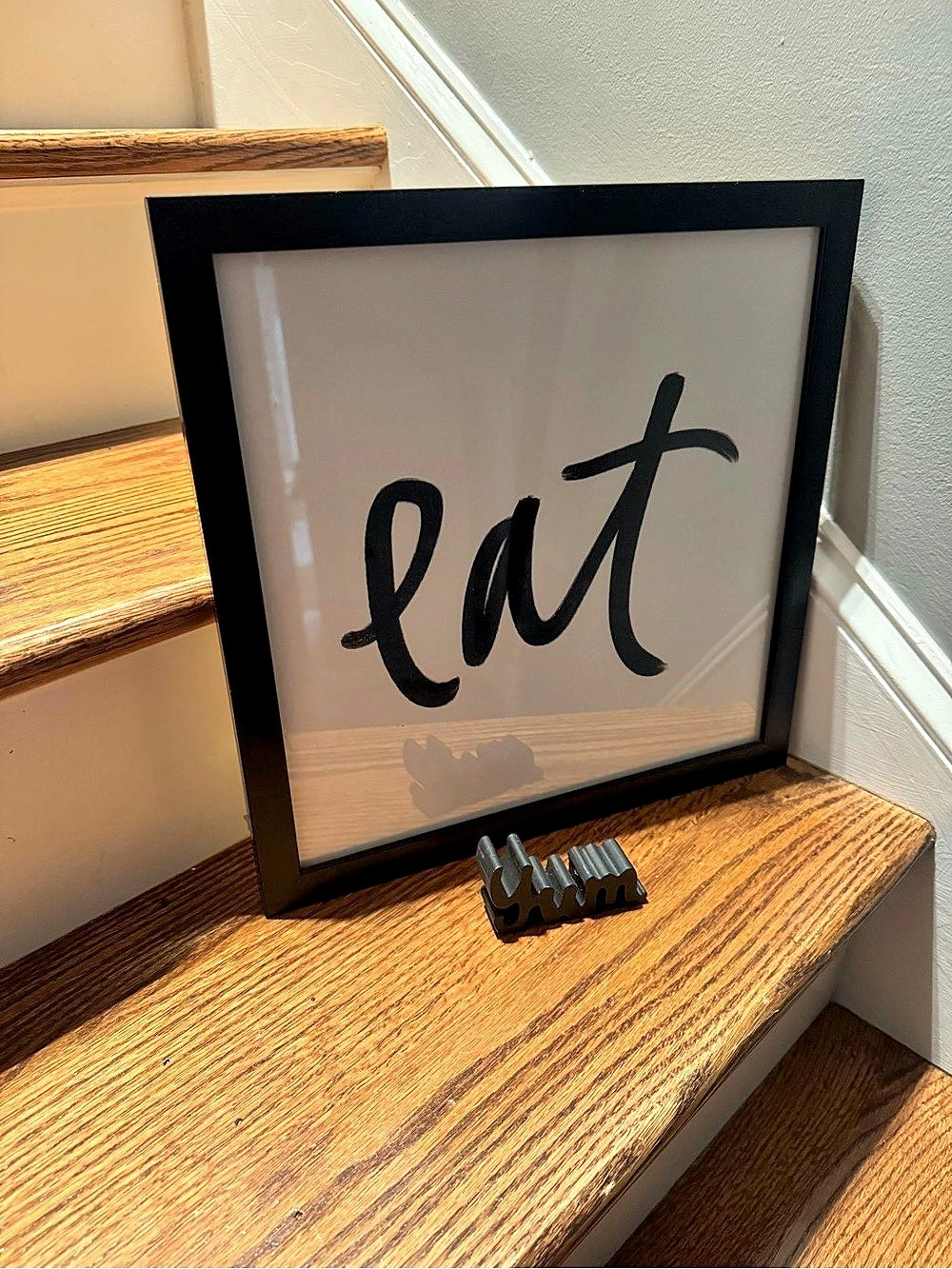 Framed Eat Wall Art in Black & White